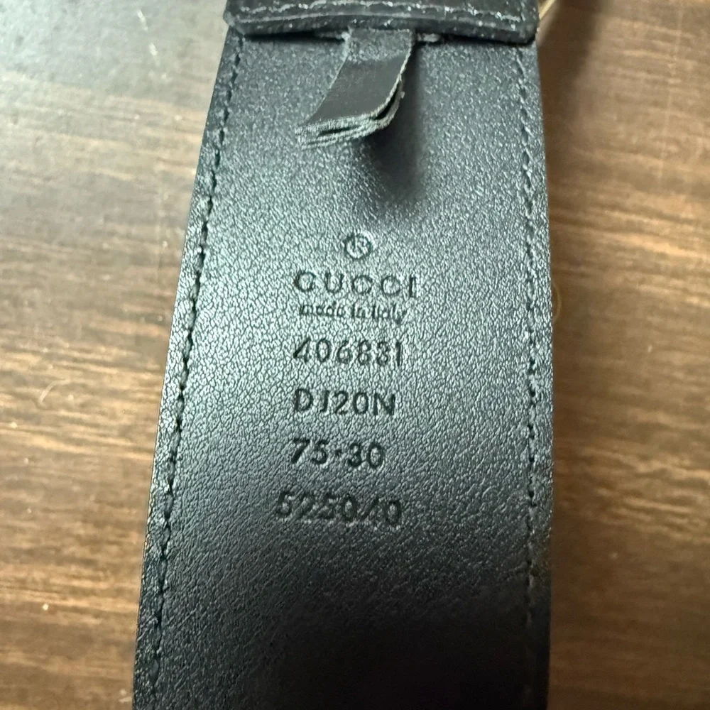 Authentic Gucci 406831 GG Marmont Belt Leather Black × Silver NEW never worn, 30 - Picture 3 of 5